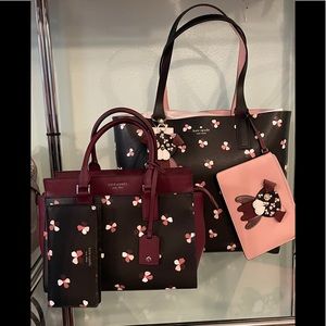 Kate Spade floral “doggie” bundle (6) Tote satchel floral